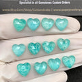 Natural Amazonite Doublet Gemstone Cabochon Amazonite Rose cut Heart Shape High Quality Loose Gemstone 10 MM 12 Pcs Jewelry Supply SM24284