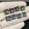 Mystic Topaz Gemstone Cuts-Mystic Topaz Faceted Cut Gemstone Mystic Topaz Faceted Cut Cushion Shape 10 MM 8 Pcs Jewelry Supply SM24298