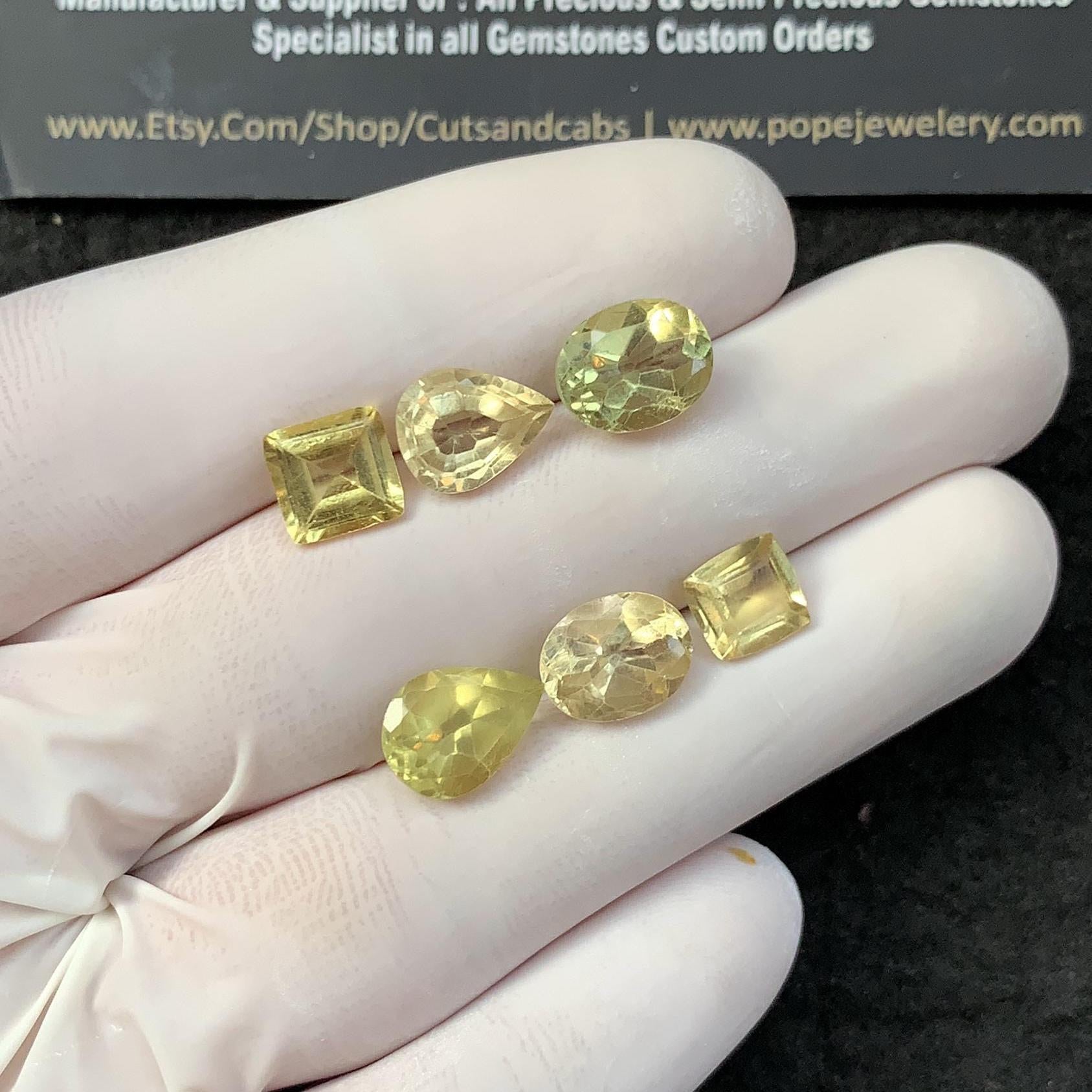 Natural Apatite Gemstone Faceted Cut Mix Shape 7-11 MM 6 Pcs Apatite High Quality Gemstone Jewelry Supply SM23388