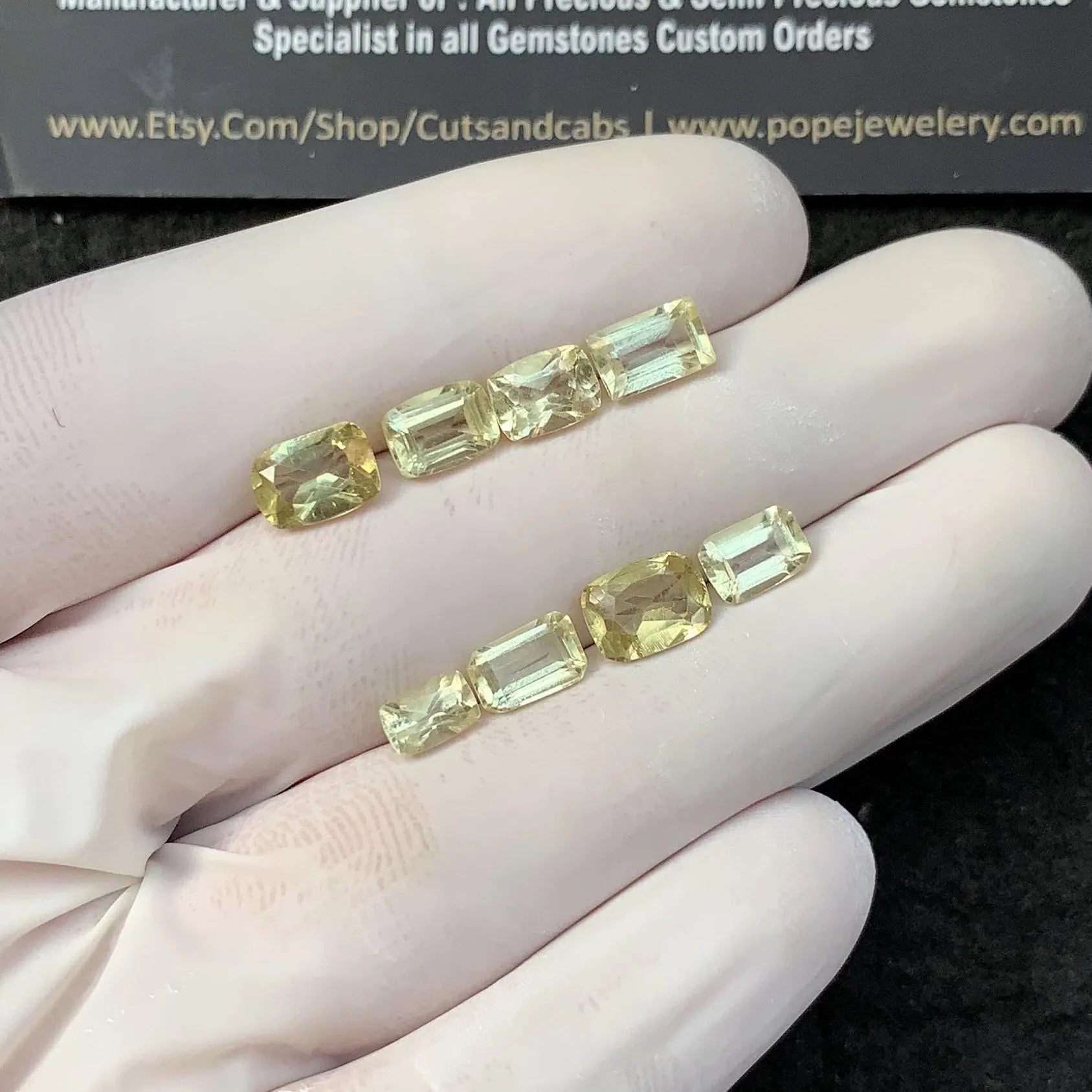 Natural Apatite Gemstone Faceted Cut Rectangle Shape 6-8 MM 8 Pcs Apatite High Quality Gemstone Jewelry Supply SM23390