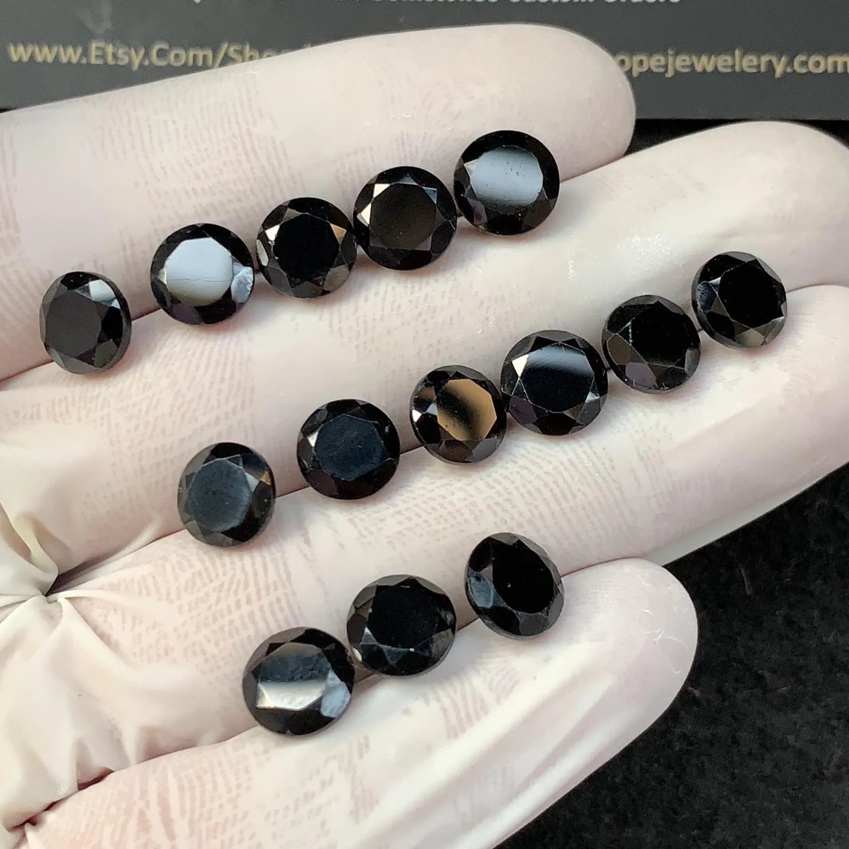 Black Spinel Gemstone Natural Black Spinel Faceted Cut Round Shape Gemstone 8 MM 14 Pcs High Quality Wholesalegems SM23427