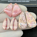 Natural Rhodochrosite Gemstone Smooth Matched Pair Cabs Rhodochrosite High Quality Gemstone for Jewelry Making 21-29 MM Size 3 Pair SM24268