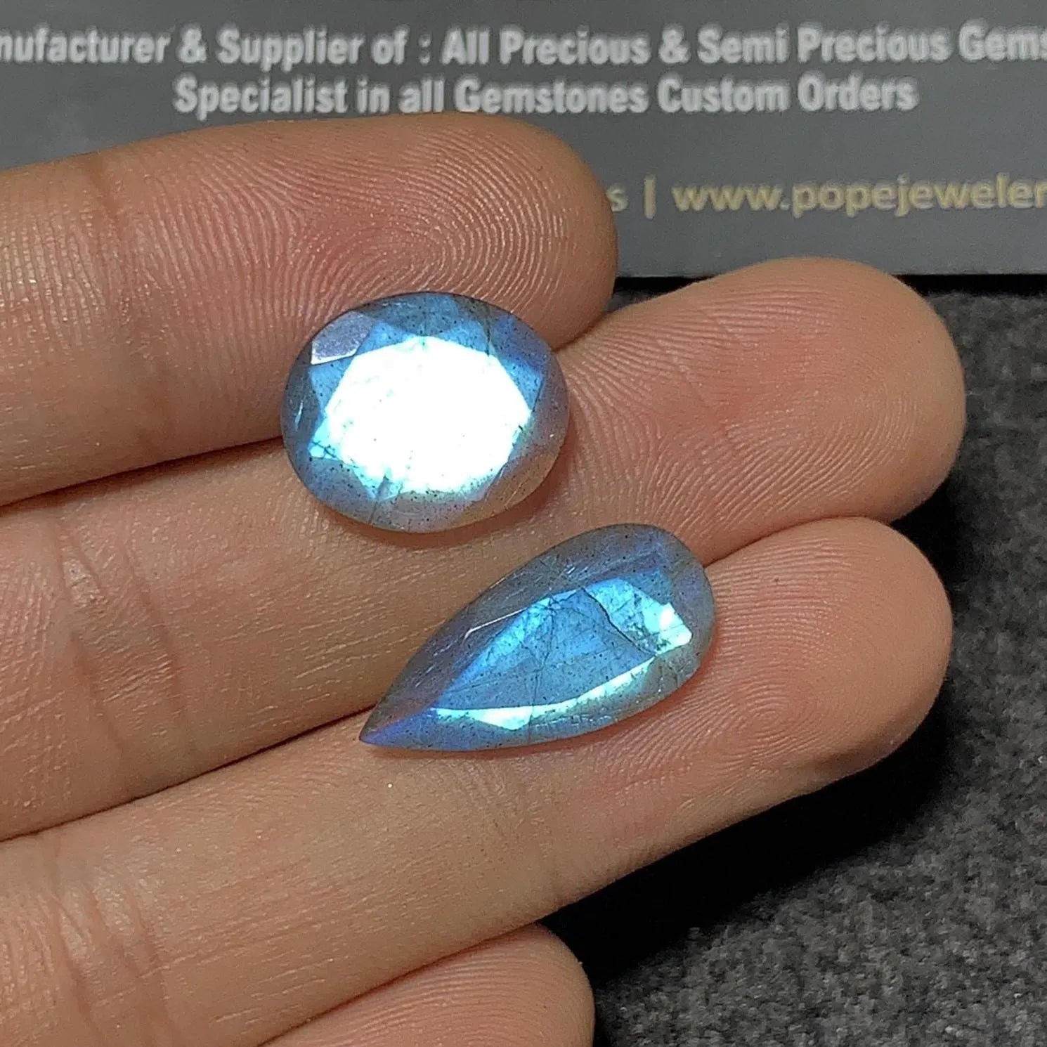 Labradorite Gemstone Natural Labradorite Faceted Cut Mix Shape Gemstone 15-20 MM 2 Pieces High Quality Wholesale gems SM23446