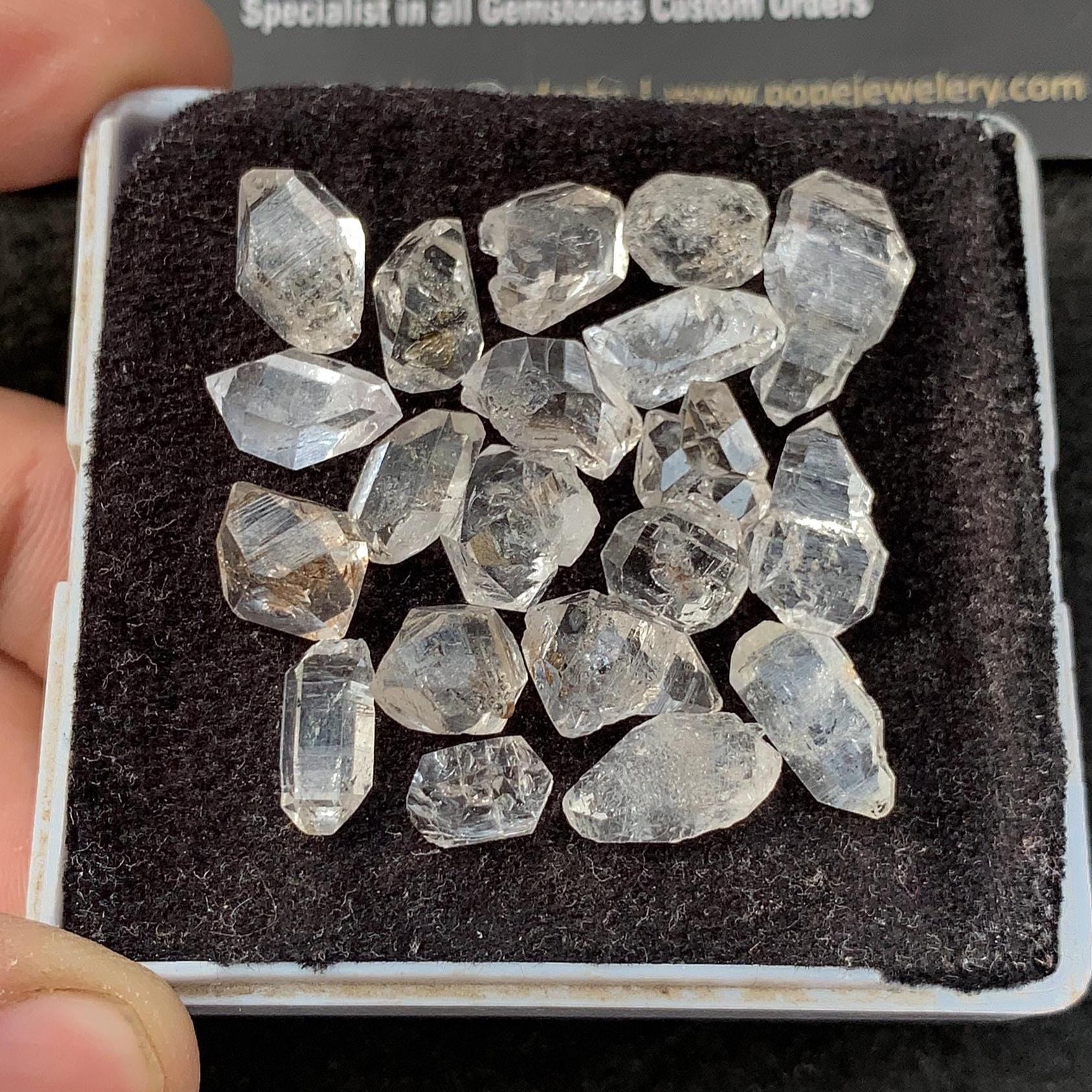 Herkimer Diamond Gemstone Natural Herkimer Diamond Rough Fancy Shape Gemstone 7-17 MM 20 Pieces High Quality Wholesale gems SM23458