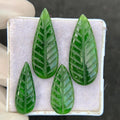 Chrome Hand Carved Gemstone Chrome Hand Carved Cut Cabochon Chrome Hand Carved Leaf Shape 21-30 MM 4 Pcs Jewelry Supply SM24314
