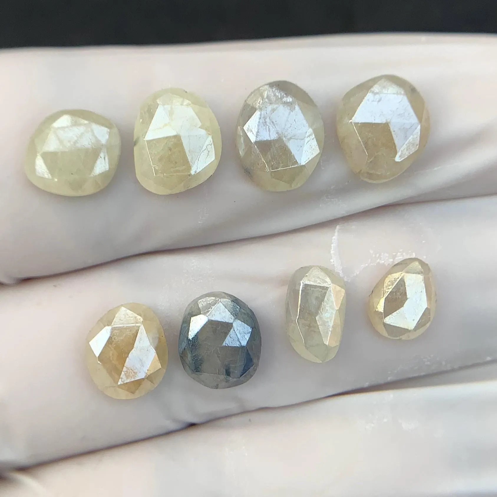 Natural Silverite Gemstone Silverite Fancy Cabochons Silverite Rose Cut Fancy High Quality Gemstone 7-10 MM 8 Pcs Jewelry Supply SM24320