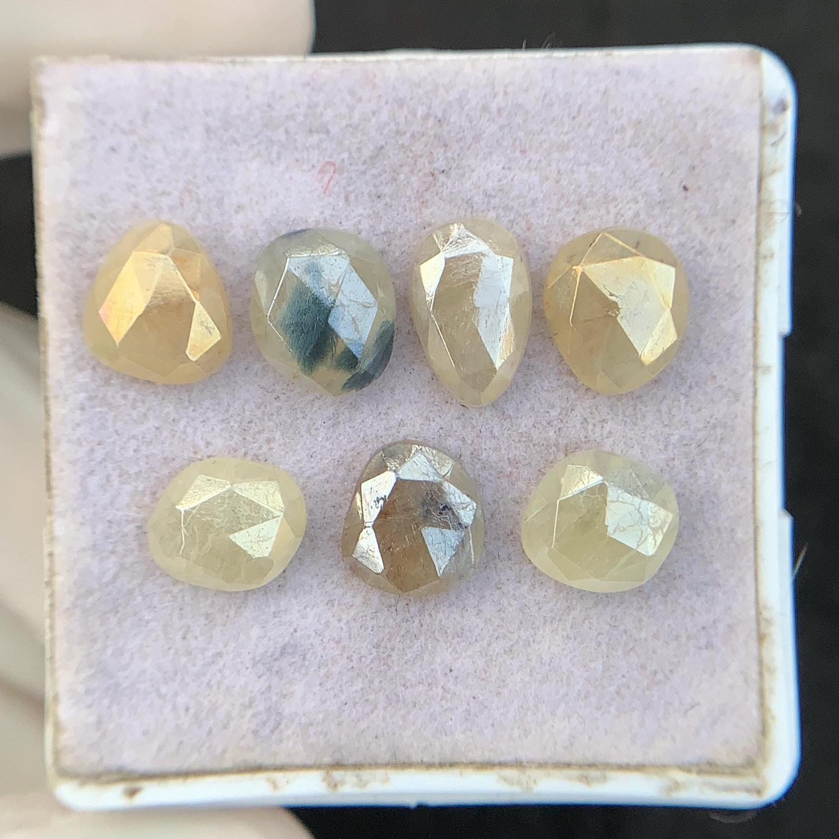 Natural Silverite Gemstone Fancy Cabochons Silverite Rose Cut Fancy High Quality Gemstone 7-10 MM 7 Pcs Jewelry Supply SM24321