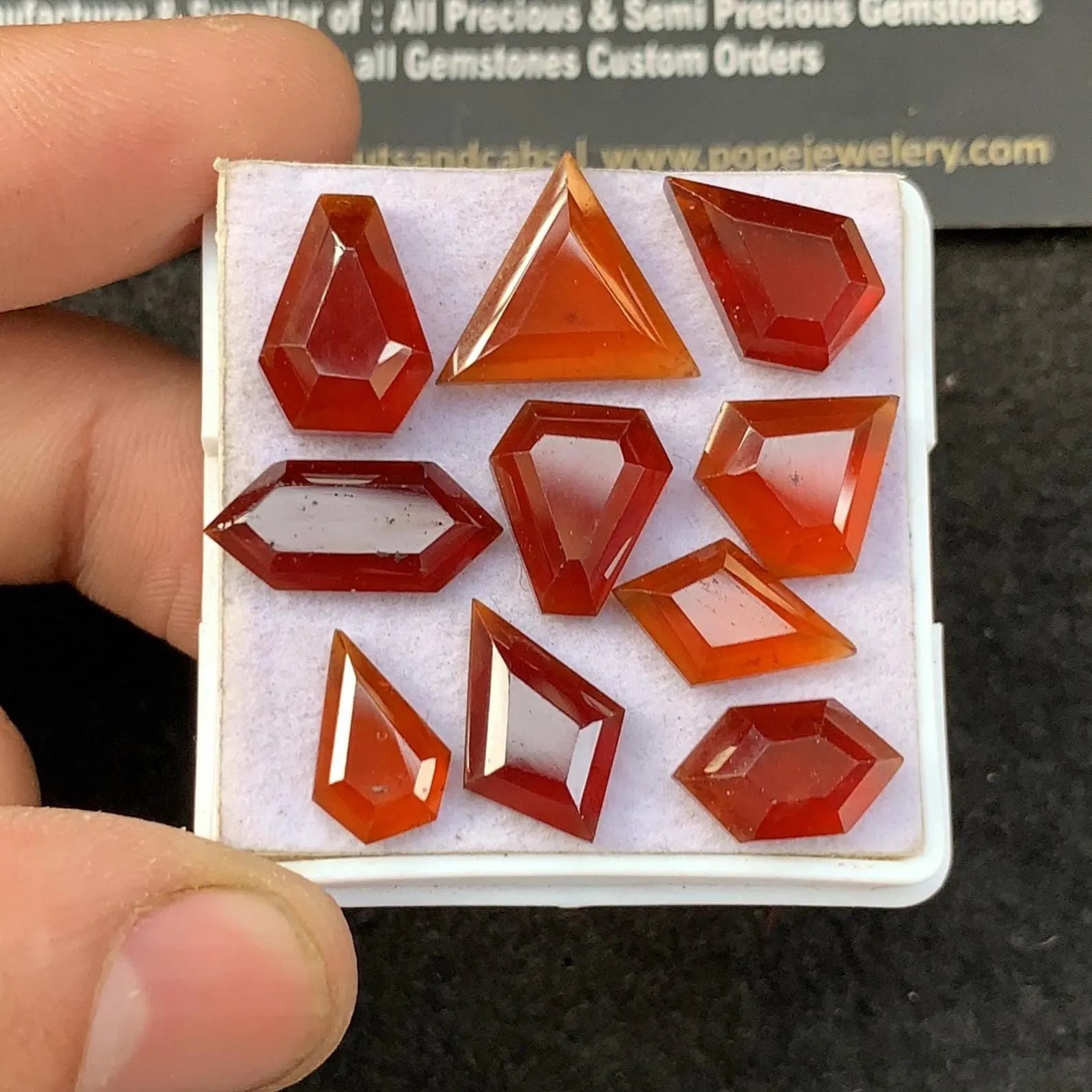 Natural Hessonite Garnet Gemstone Step Cut Mix Shape 12-16 MM 10 Pcs Hessonite Garnet High Quality Gemstone Wholesalegems SM23467