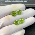 Natural Peridot Gemstone Cuts Peridot Faceted Cut Gemstone Peridot Faceted Cut Round Shape 9 MM 4 Pcs-Jewelry Supply SM23497