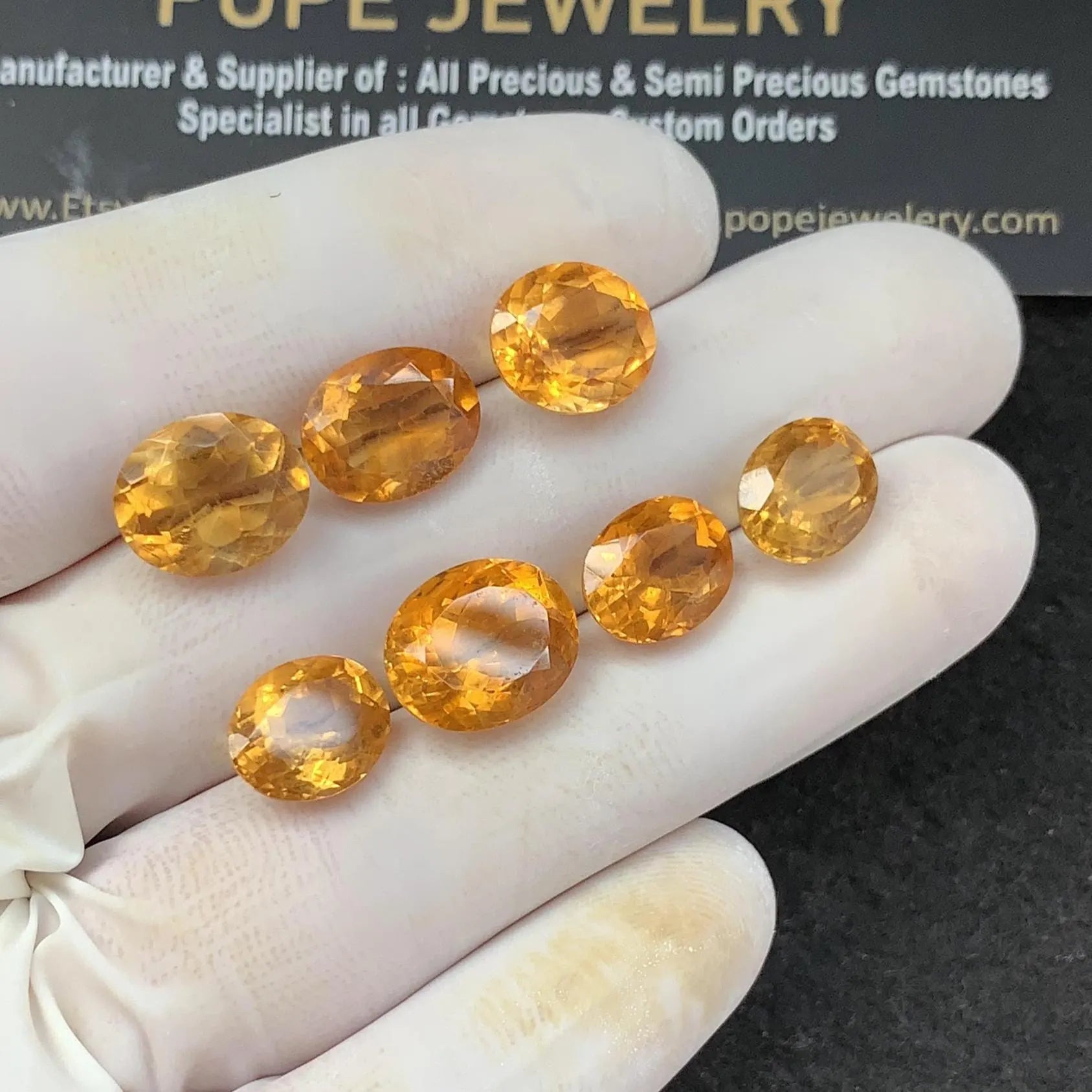 Natural Citrine Gemstone Citrine Faceted Cut Oval Shape Gemstones High Quality Stones 10-12 MM 7 Pcs Jewelry Supply SM23507