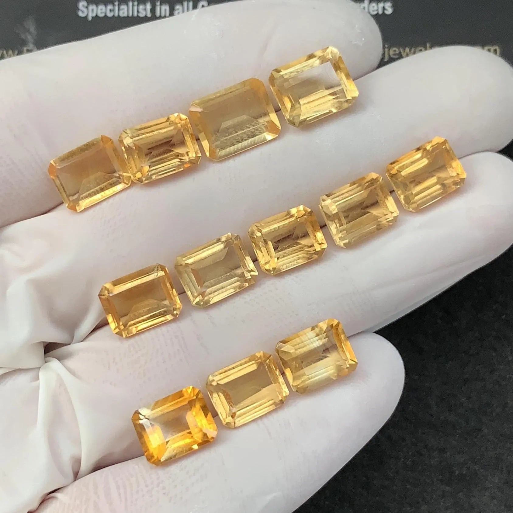 Natural Citrine Gemstone Citrine Faceted Cut Rectangle Shape Gemstones High Quality Stones 9-10 MM 12 Pcs Jewelry Supply SM23515