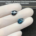 Natural London Blue Topaz Gemstone London Faceted Cut Pear Shape 10-12 MM 2 Pcs High Quality Gemstone Wholesale gems SM23526