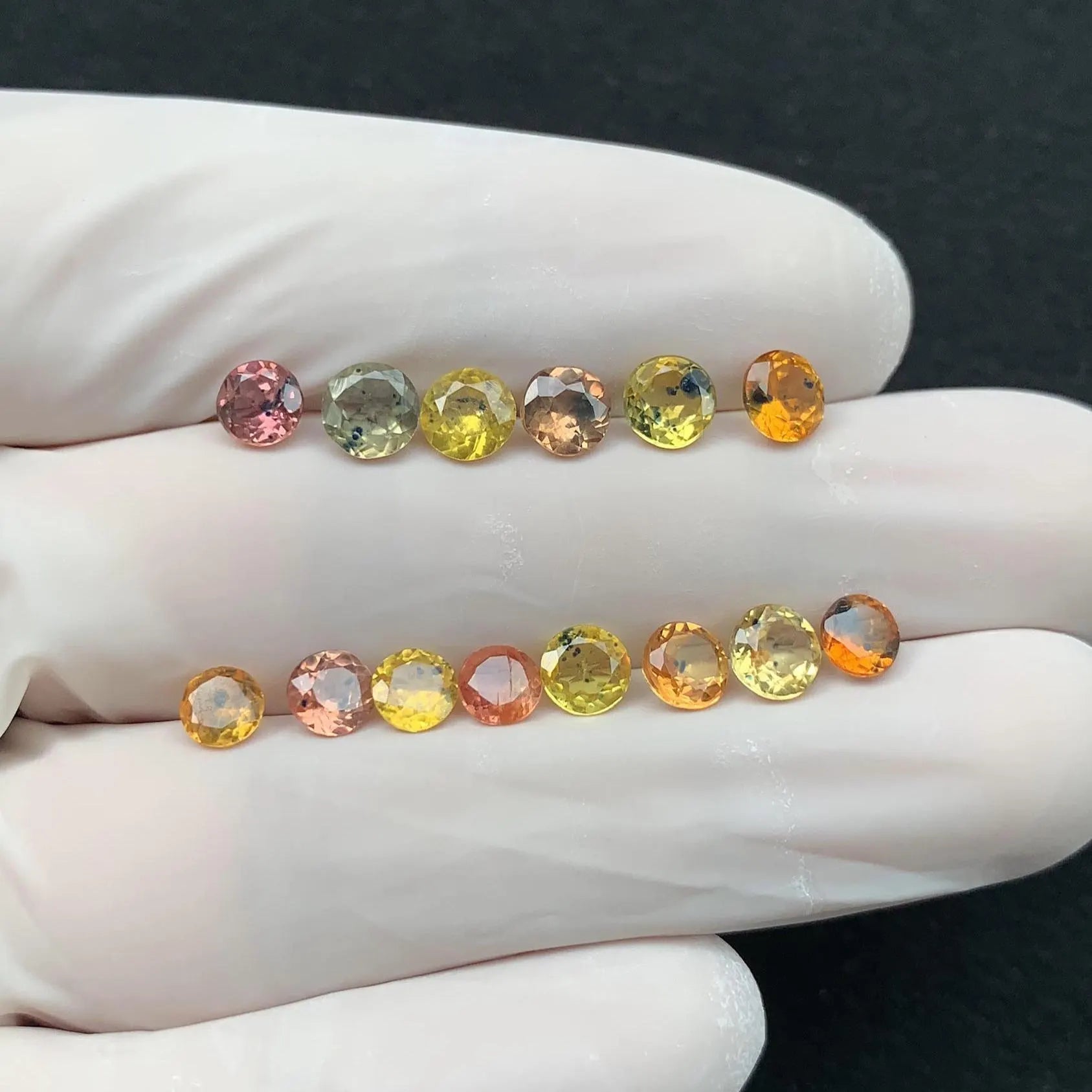 Natural Padparadscha Sapphire Gemstone Faceted Cut Round Shape Cuts High Quality Loose Gemstone 5-6 MM 14 Pcs Jewelry Supply SM24324