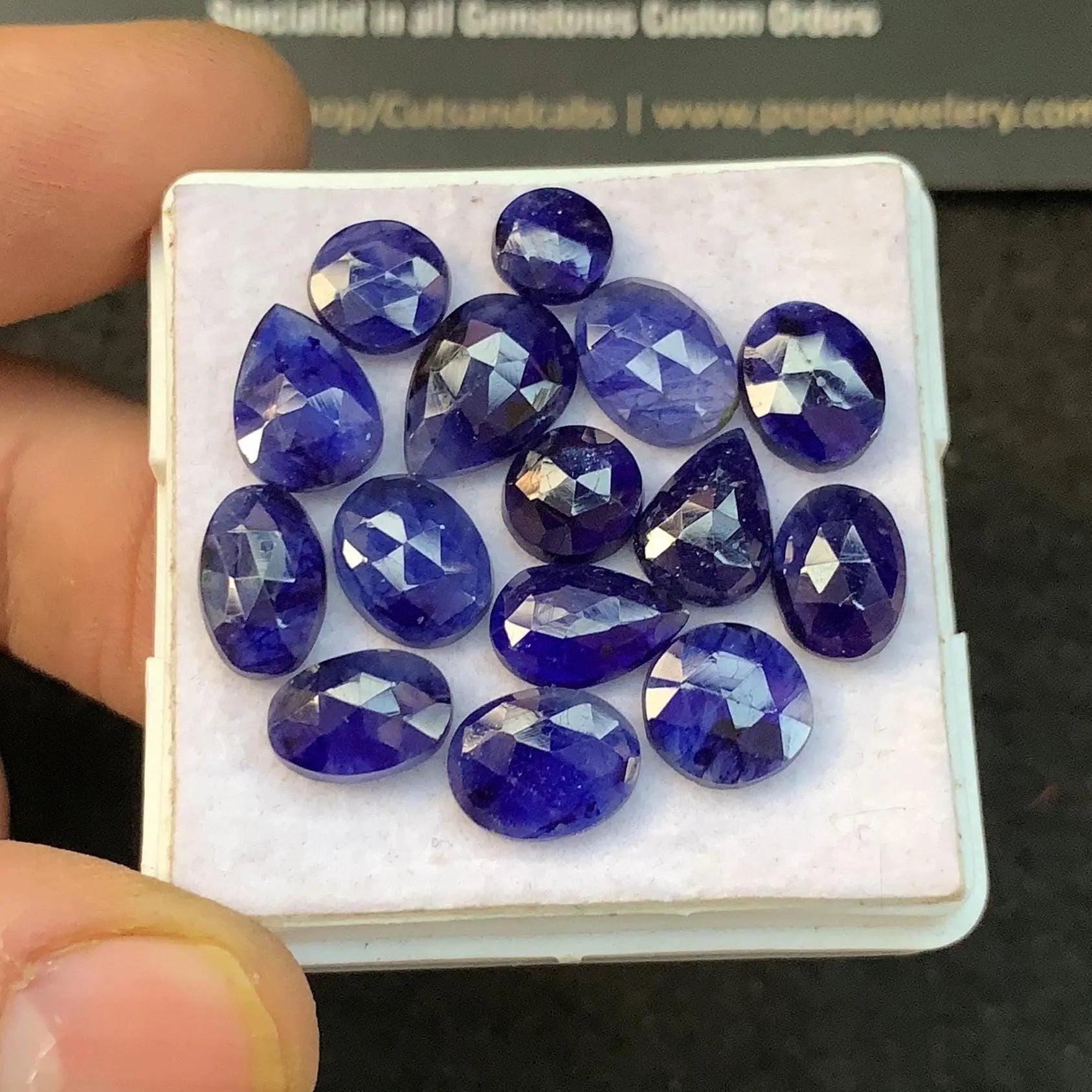 Thailand Blue Sapphire Gemstone Blue Sapphire Rose Cut Mix Shape 7-11  MM 15 Pcs High Quality Wholesale gems SM23557