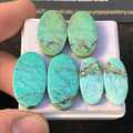 Tibetan Turquoise Gemstone Cabochon Tibetan Turquoise Smooth Oval Shape 19-22 MM 3 Pairs High Quality Jewelry Supply SM23577