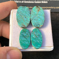 Tibetan Turquoise Gemstone Cabochon Tibetan Turquoise Smooth Oval Shape 19-23 MM 2 Pairs High Quality Jewelry Supply SM23579