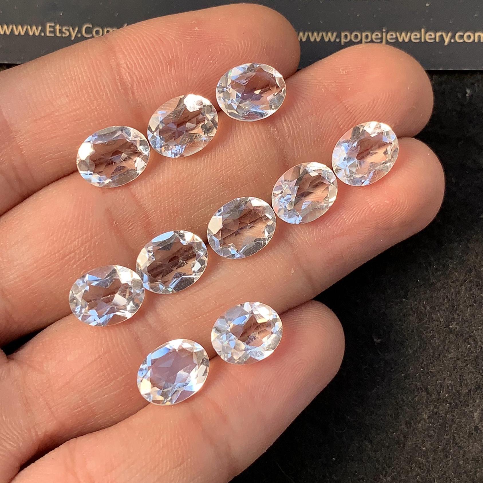Natural Crystal Gemstone Faceted Cut Oval Shape 10x8 MM 10 Pcs Crystal High Quality Gemstone Jewelry Supply SM23582