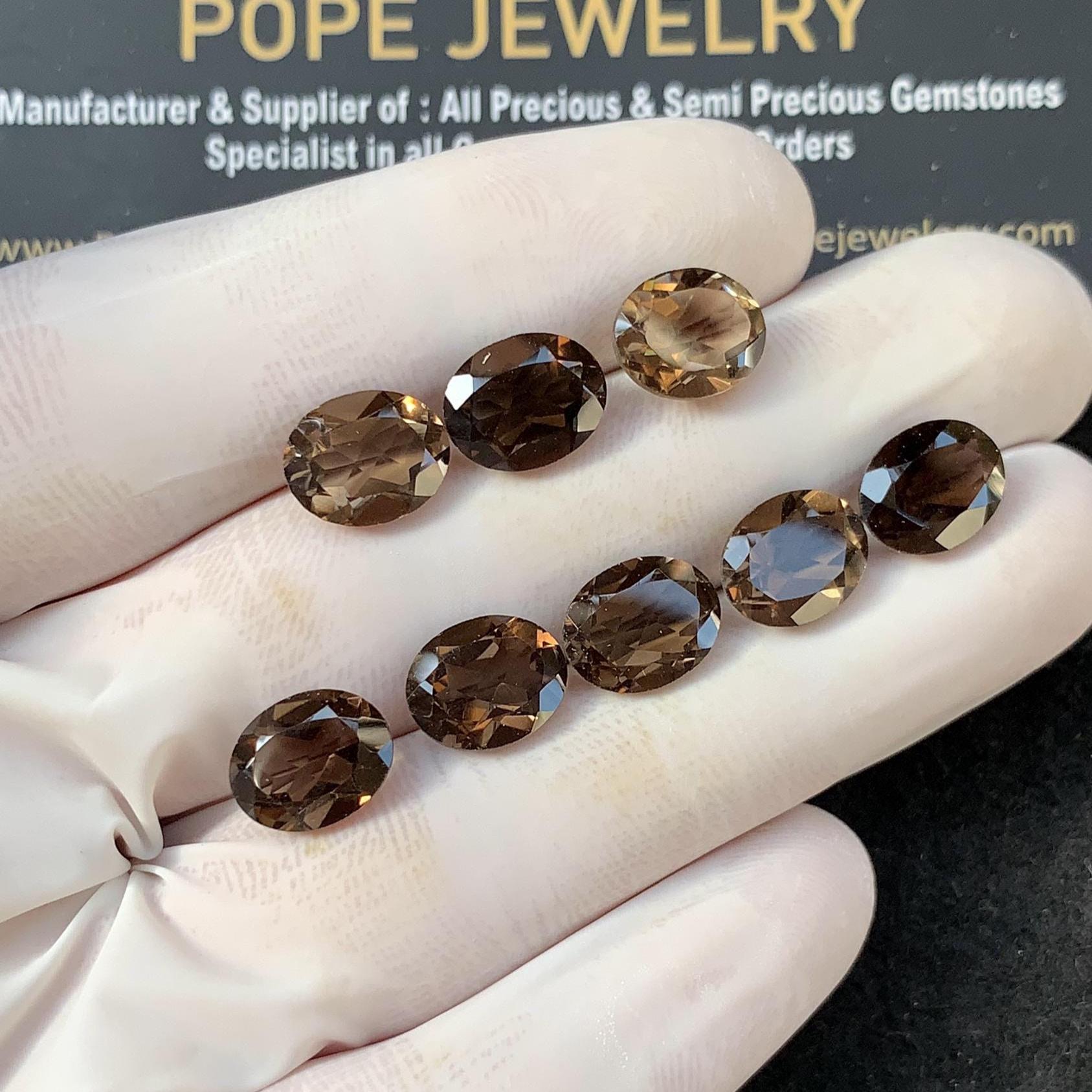 Natural Smoky Quartz Gemstone Faceted Cut Oval Shape 10x8 MM 8 Pcs Smoky Quartz High Quality Gemstone Jewelry Supply SM23588