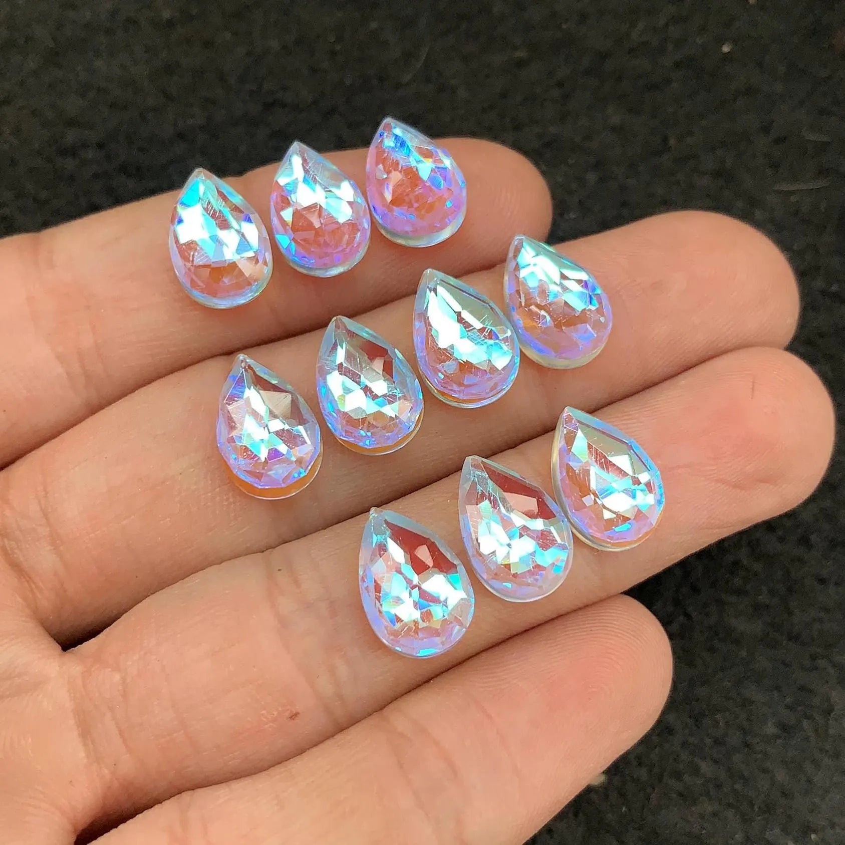 Rainbow Quartz Gemstone Rainbow Quartz Rose Cut Pear Shape Gemstone 12x8 MM 10 Pieces Cabochon High Quality Wholesale gems SM24030