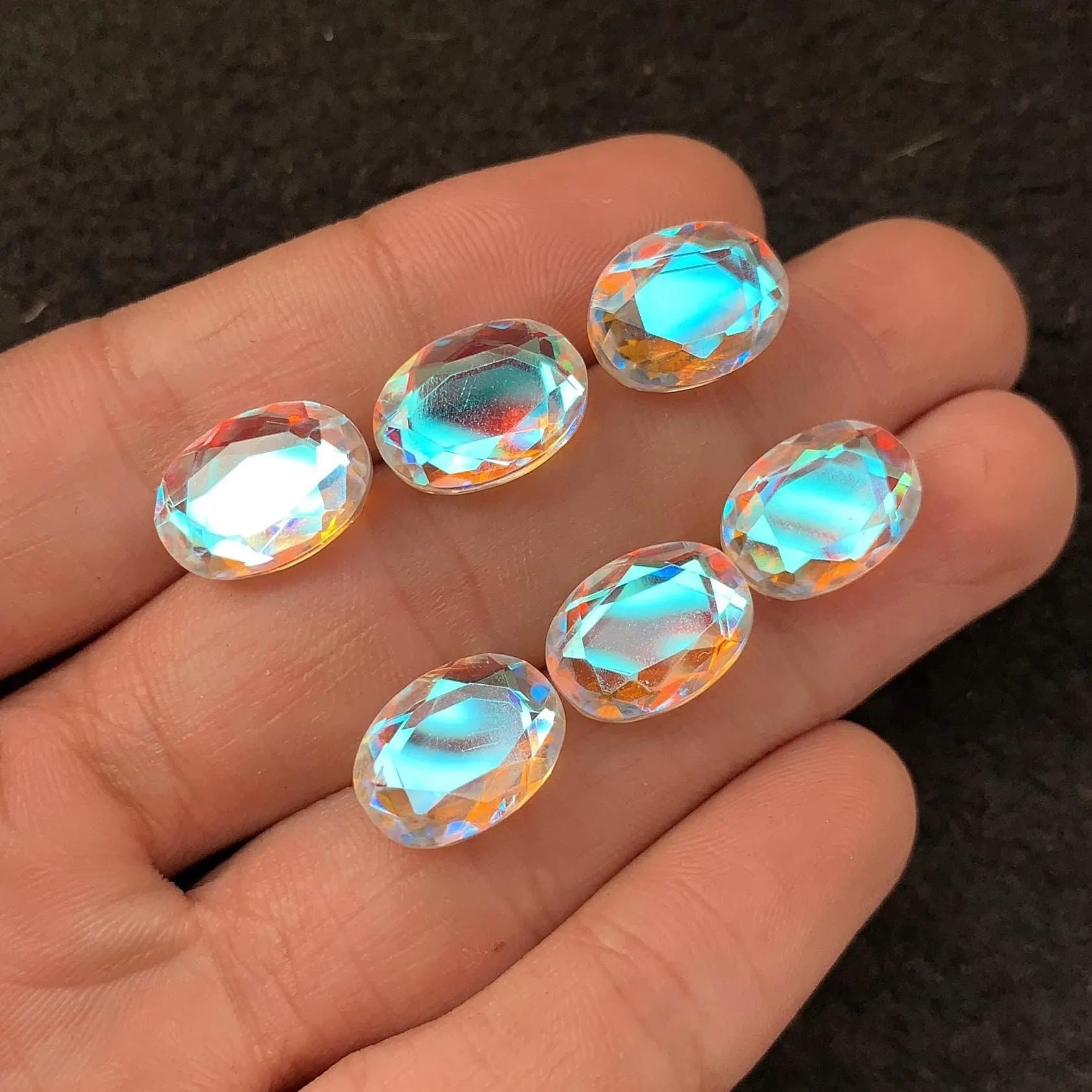 Rainbow Quartz Gemstone Rainbow Quartz Faceted Cut Oval Shape Gemstone 14x10 MM 6 Pieces High Quality Wholesale gems SM24039