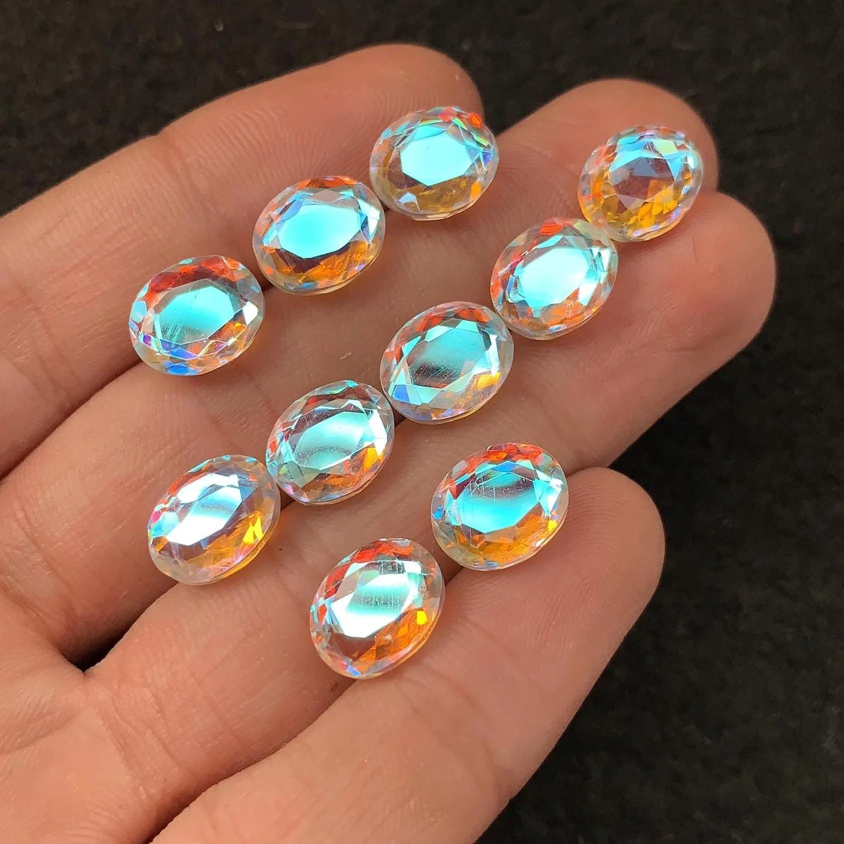 Rainbow Quartz Gemstone Rainbow Quartz Faceted Cut Oval Shape Gemstone 11x9 MM 10 Pieces High Quality Wholesale gems SM24041
