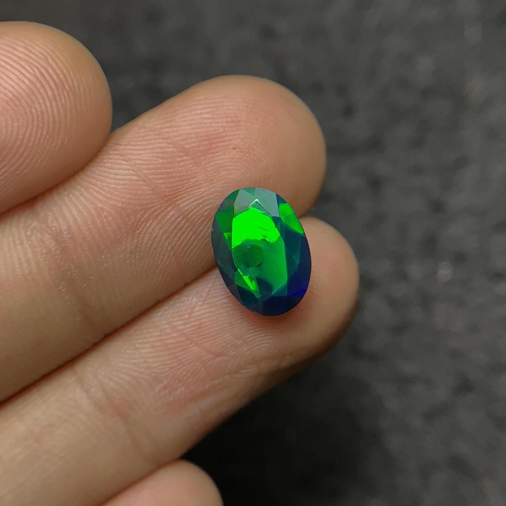 Black Ethiopian Opal Gemstone Black Ethiopian Opal Faceted Cut Black Ethiopian Opal Oval Shape 12x8x6 MM 1 Pcs Jewelry Supply SM24075