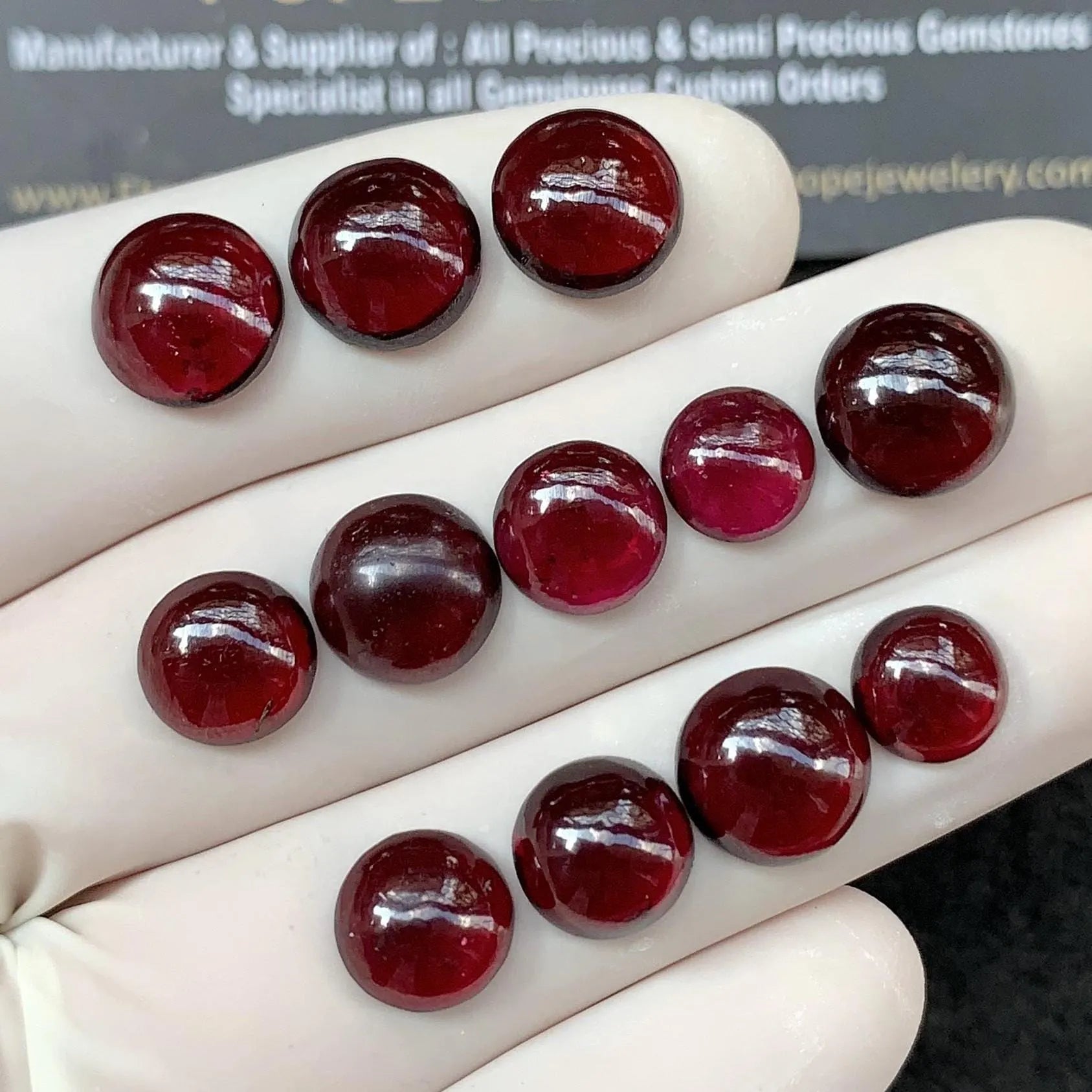 Natural Garnet Gemstone Cabochon Garnet Smooth Round Gemstone Cabochon Garnet 8-10 MM 12 Pcs-Jewelry Supply SM24379