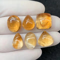 Natural Citrine Gemstone Smooth Mix Shape Cabochon High Quality Loose Gemstone Jewelry Making WholesaleGems 14-16 MM Size 6 Pcs SM24387