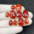 Natural Hessonite Garnet Gemstone Rose Cut Fancy Cabs High Quality Loose Gemstone Jewelry Making WholesaleGems 10-17 MM Size 10 Pcs SM24390