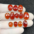 Natural Hessonite Garnet Gemstone Rose Cut Fancy Cabs High Quality Loose Gemstone Jewelry Making WholesaleGems 10-15 MM Size 12 Pcs SM24392