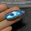 Natural Labradorite Gemstone Checker Cut Pear Cabochon High Quality Loose Gemstone For Jewelry Making WholesaleGems 35x14x7 MM Size SM24397