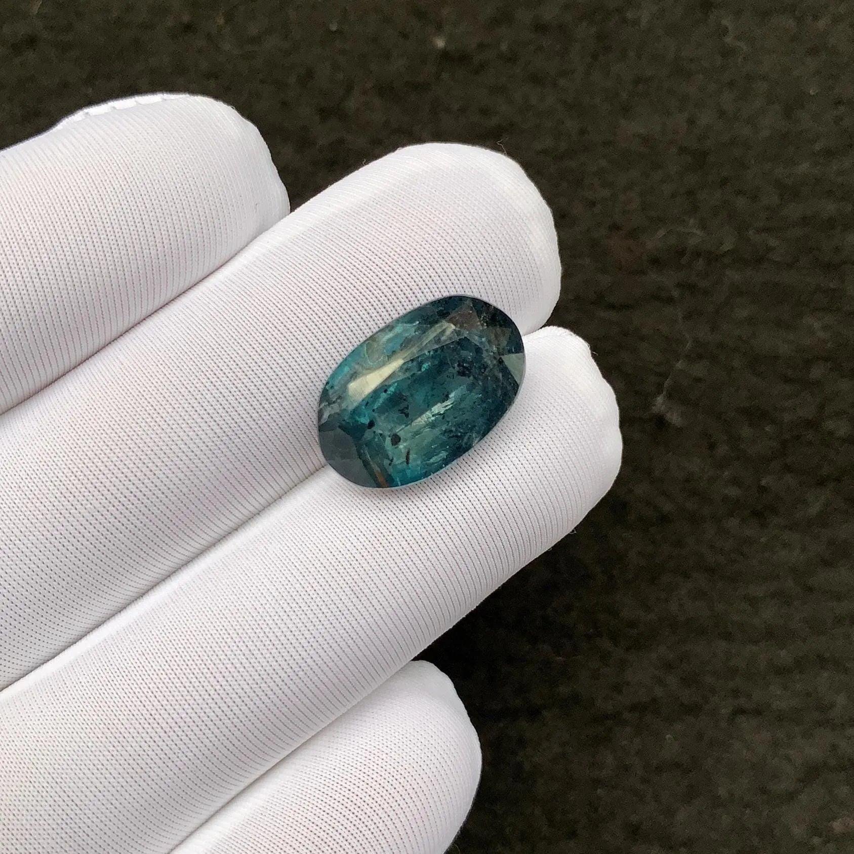 Natural Teal Green Kyanite Gemstone Faceted Cut Oval Shape 16x11x7 MM 1 Pcs Teal Green Kyanite High Quality Gemstone Wholesale gems SM24108