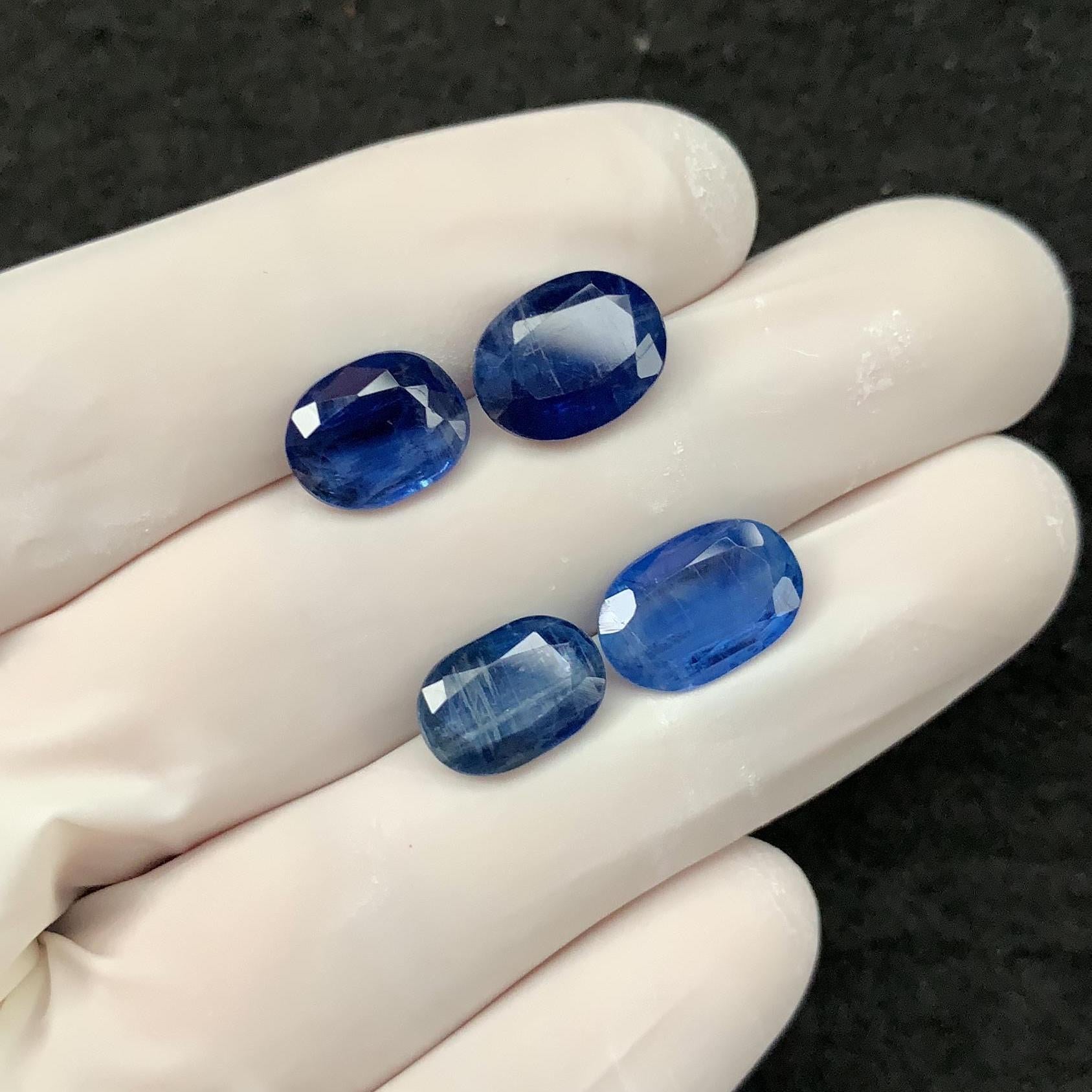 Natural Blue Kyanite Gemstone Faceted Cut Oval Shape 10-12 MM 4 Pcs Blue Kyanite High Quality Gemstone Wholesale gems SM24125