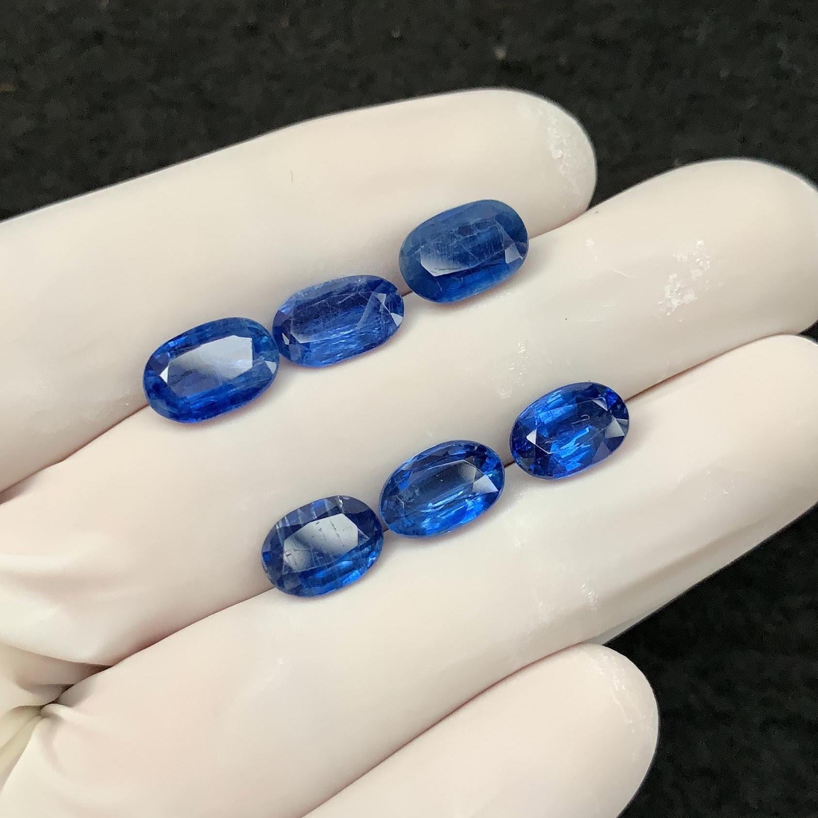 Natural Blue Kyanite Gemstone Faceted Cut Oval Shape 9-10 MM 6 Pcs Blue Kyanite High Quality Gemstone Wholesale gems SM24126
