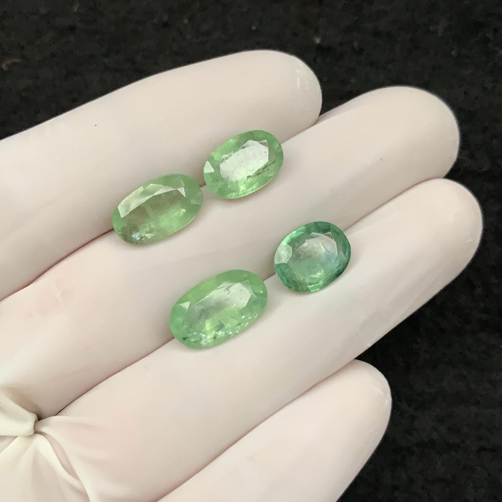 Natural Mint Kyanite Gemstone Mint Kyanite Faceted Cut Oval Shape 10-13 MM 4 Pcs Mint Kyanite High Quality Gemstone Jewelry Supply SM24139