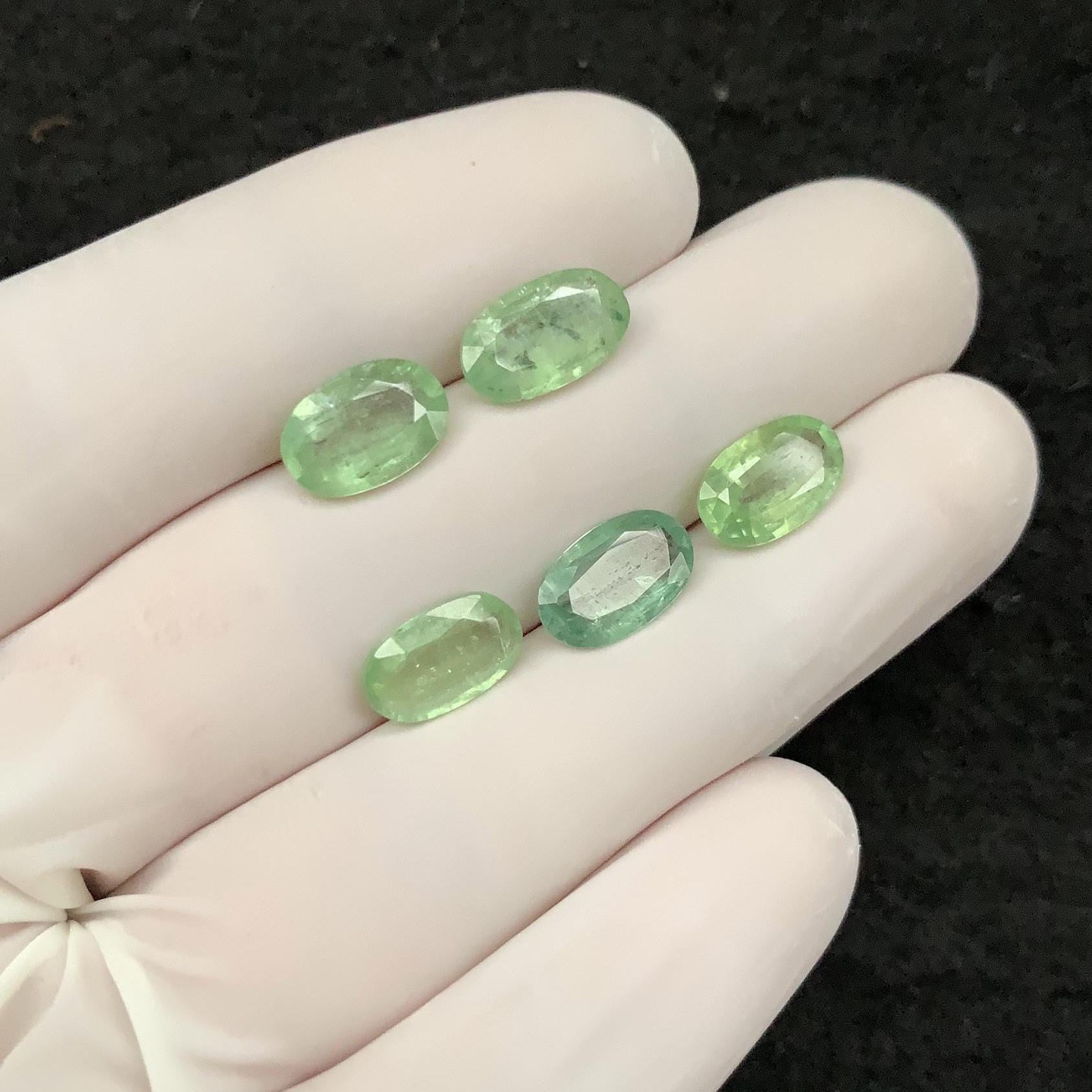 Natural Mint Kyanite Gemstone Mint Kyanite Faceted Cut Oval Shape 10-11 MM 5 Pcs Mint Kyanite High Quality Gemstone Jewelry Supply SM24141