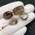 Natural Smoky Quartz Gemstone Faceted Cut Mix Shape 15-19 MM 4 Pcs Smoky Quartz High Quality Gemstone Jewelry Supply SM24146