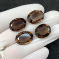 Natural Smoky Quartz Gemstone Faceted Cut Oval Shape 16-17 MM 4 Pcs Smoky Quartz High Quality Gemstone Jewelry Supply SM24148