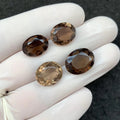 Natural Smoky Quartz Gemstone Faceted Cut Oval Shape 13-16 MM 4 Pcs Smoky Quartz High Quality Gemstone Jewelry Supply SM24149