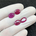 Natural Ruby Gemstone Cuts Ruby Faceted Cut Gemstone Ruby Faceted Cut Oval Shape 9-11 MM 4 Pcs High Quality Gemstone Jewelry Supply SM24151