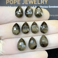 Natural Golden Sapphire Rose Cut Teardrop Cabochons Loose Gemstones For Jewelry Making WholesaleGems 12x10 MM Size 10 Pcs SM24442