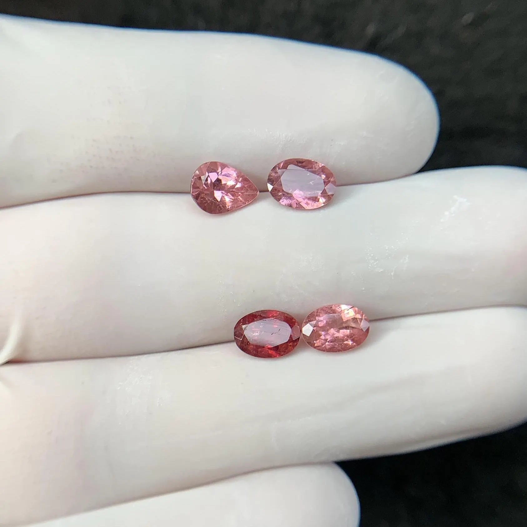 Natural Tourmaline Gemstone Cuts-Tourmaline Faceted Cut Gemstone Tourmaline Faceted Cut Mix Shape 7x5 MM 4 Pcs Jewelry Supply SM24212