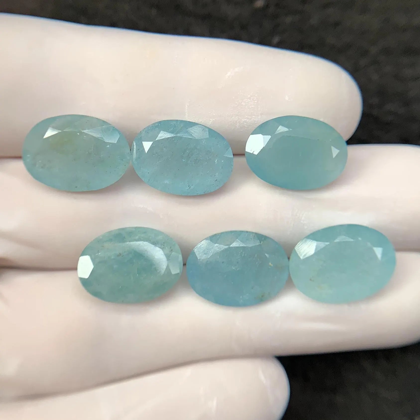 Natural Aquamarine Faceted Cut Oval Shape High Quality Loose Gemstones For Jewelry Making 14x10 MM Size 6 Pcs SM24238