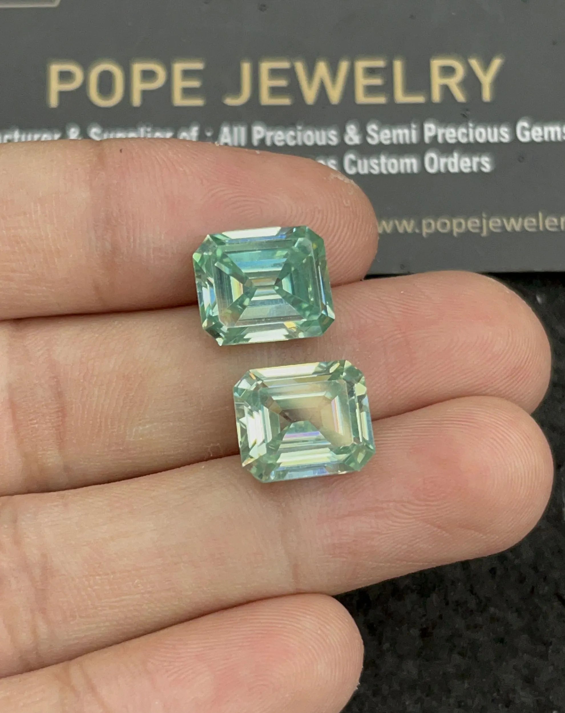 Moissanite Diamond Gemstone Cuts Faceted Cut Rectangle High Quality Loose Gemstone For Jewelry Making 12x10 MM 2 Pcs Wholesalegems SM24464