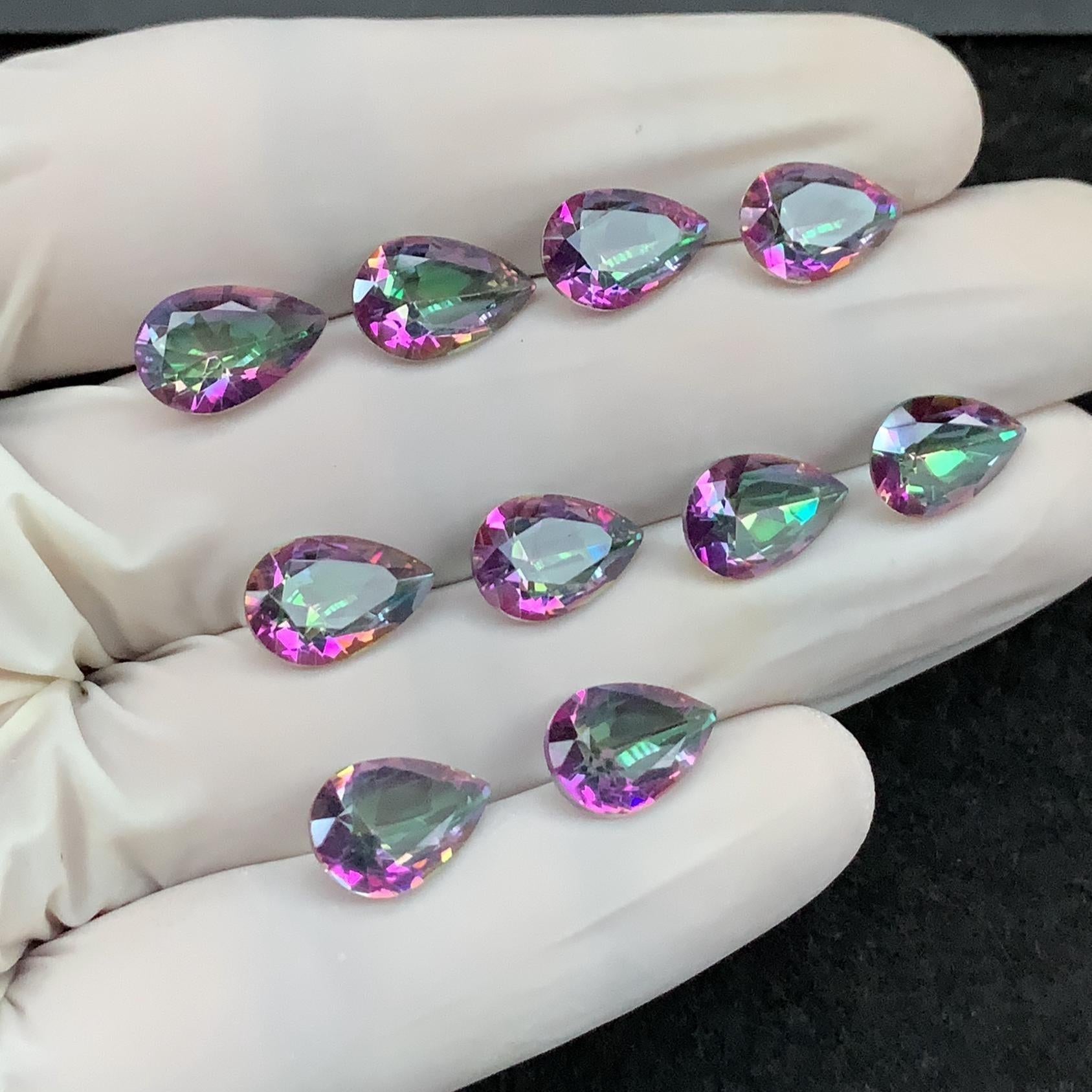 Mystic Topaz Gemstone Cuts Mystic Topaz Faceted Cut Gemstone Mystic Topaz Faceted Cut Pear Shape 12x8 MM 10 Pcs Jewelry Supply SM24299