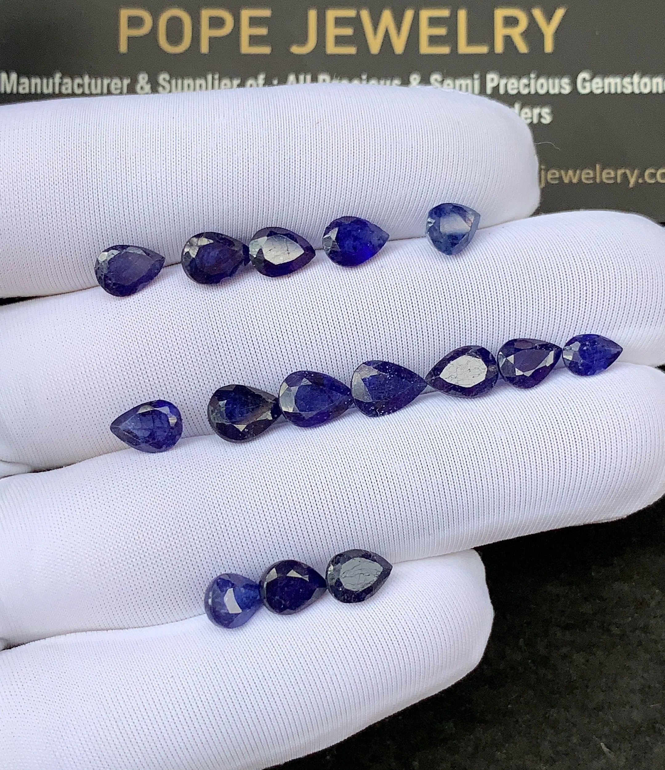 Natural Blue Sapphire Faceted Cut Pear Shape Sapphire Loose Gemstones For Jewelry Making Wholesalegems 6-8 MM Size 15 Pcs SM24478