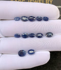 Natural Blue Sapphire Faceted Cut Oval Shape Sapphire Loose Gemstones For Jewelry Making Wholesalegems 6-8 MM Size 12 Pcs SM24485