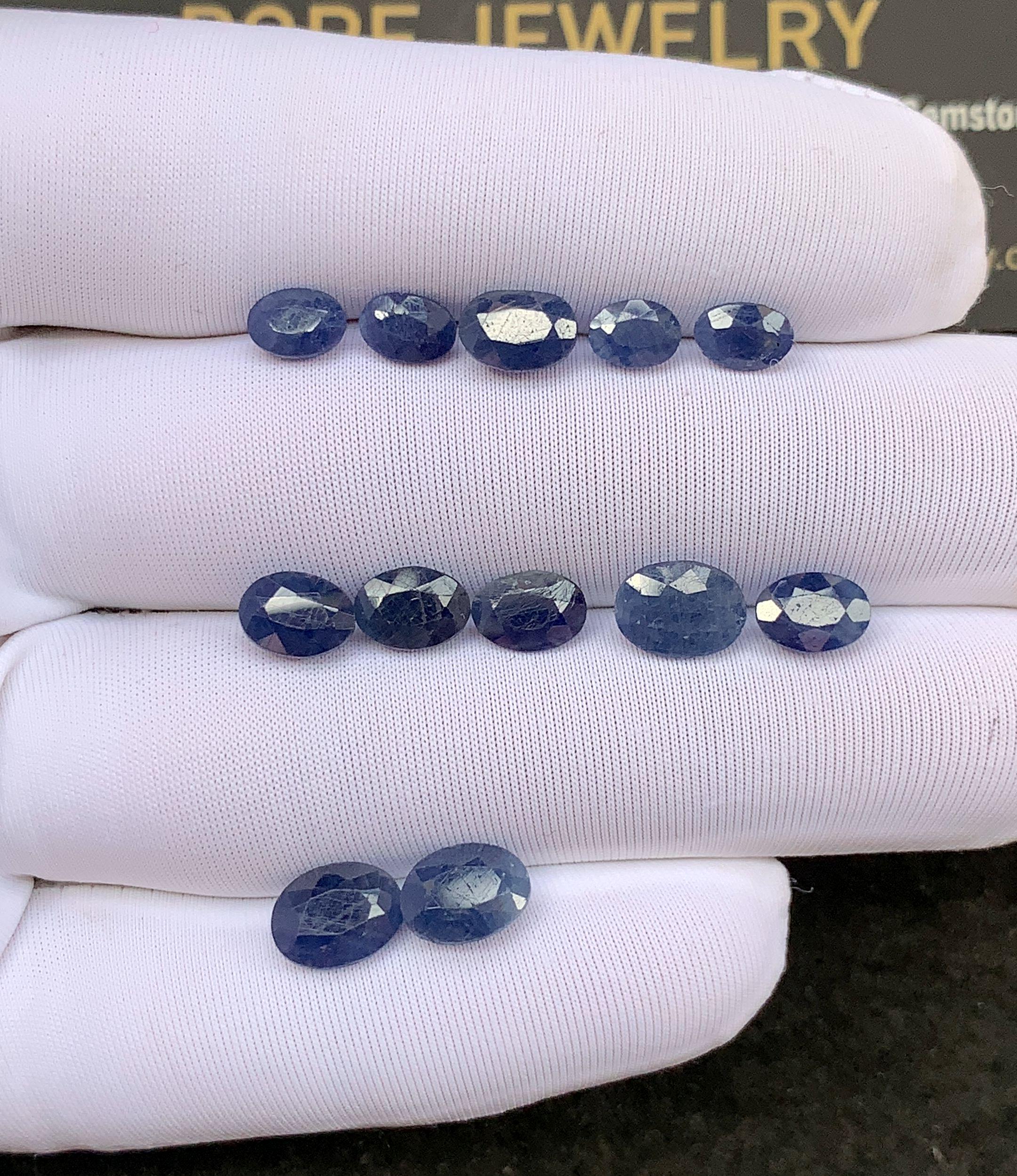 Natural Blue Sapphire Faceted Cut Oval Shape Sapphire Loose Gemstones For Jewelry Making Wholesalegems 6-8 MM Size 12 Pcs SM24486