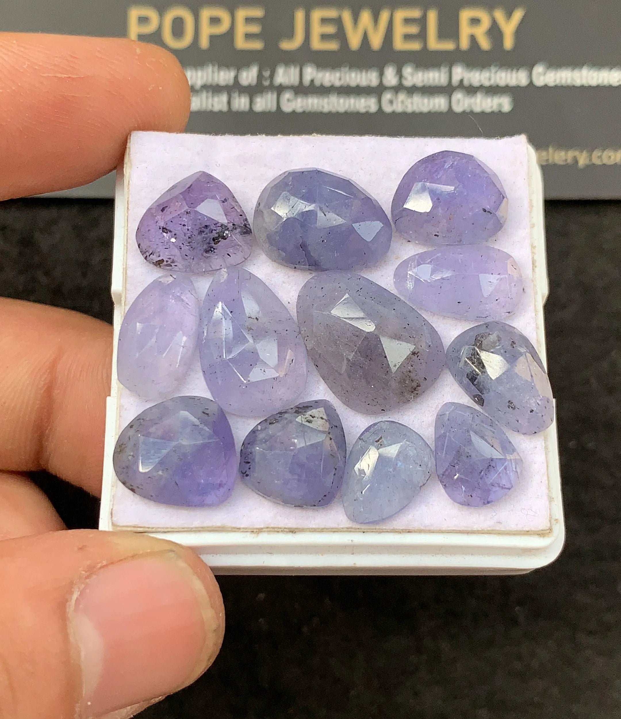 Natural Tanzanite Gemstone Rose Cut Mix Shape Cabochon Loose Gemstones For Jewelry Making Wholesalegems 10-15 MM Size 12 Pcs SM24487