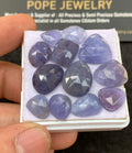 Natural Tanzanite Gemstone Rose Cut Mix Shape Cabochon Loose Gemstones For Jewelry Making Wholesalegems 8-15 MM Size 12 Pcs SM24488